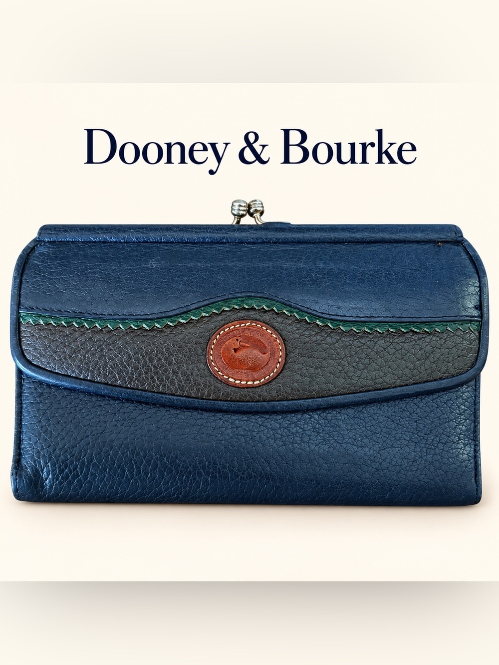 Vintage Dooney & Bourke Teton All-Weather Leather Kisslock Wallet
